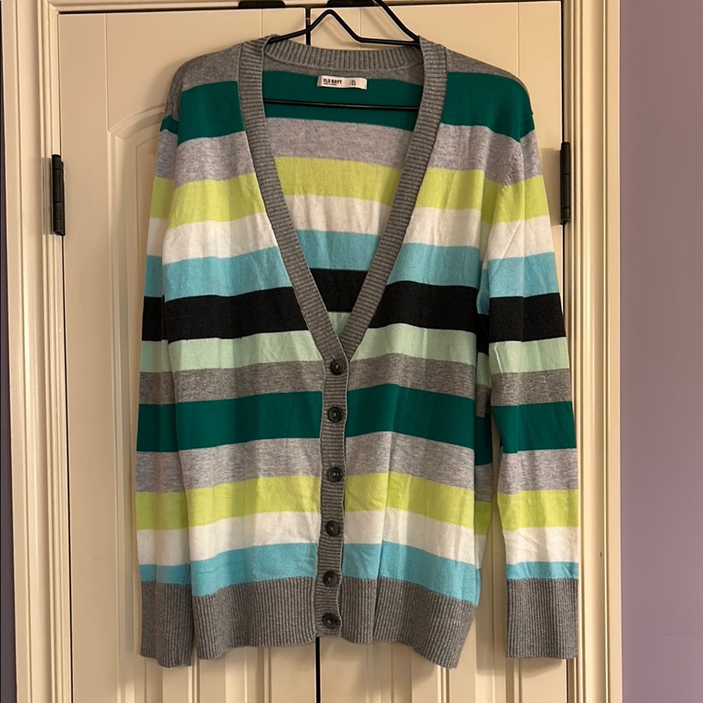 Old Navy Colorful Striped Cardigan Sweater XL
